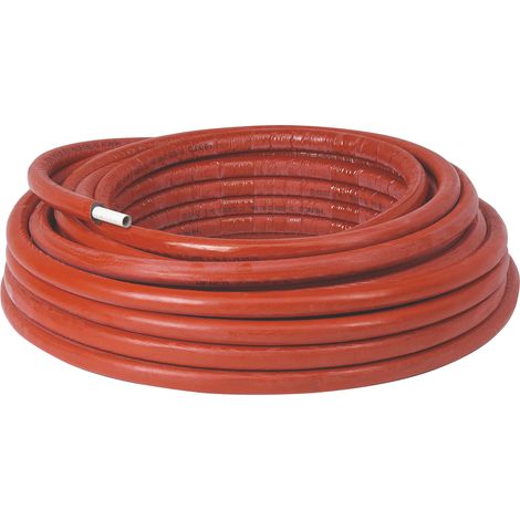 Comap – Tube multicouche isolé rouge – Diamètre 20 mm – Longueur 50 m – Protection contre le gel – Raccordement par sertissage ou compression