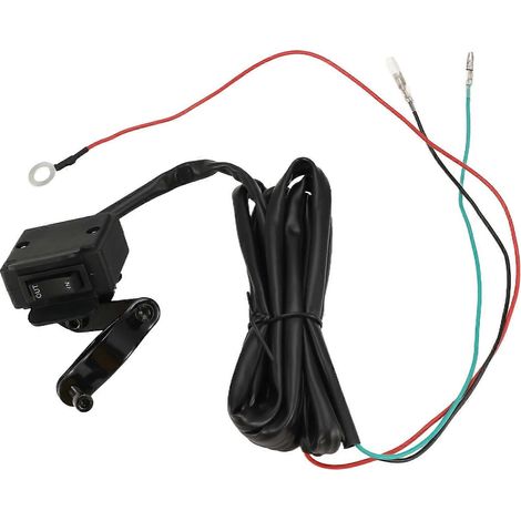 Interrupteur à bascule pour treuil 12 V avec support de montage et kit de commande au guidon pour accessoires de treuil électrique VTT/SSV (1/5)