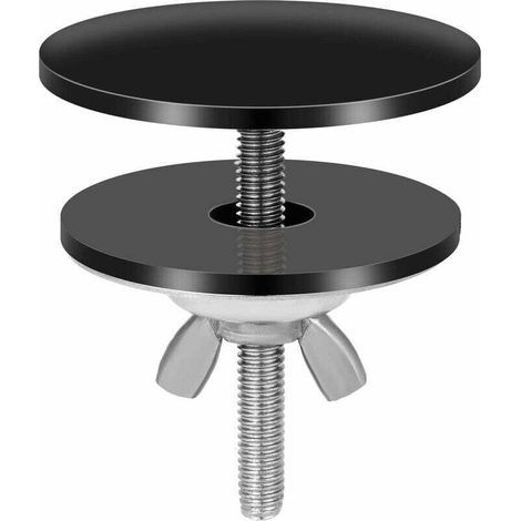 Pair Noir 1 pièce couvercle de trou d'évier, 5.08 cm couvercle de trou d'évier en acier inoxydable couvercle de trou d'évier de cuisine imperméable couvercle de trou d'évier noir pour couvercle de tro (1/4)
