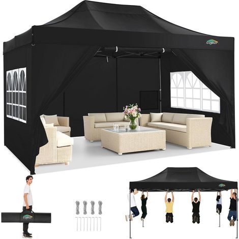 Faltpavillon 3x4.5m wasserdicht mit 4 Seitenteilen, UV Schutz 50+ (1/5)