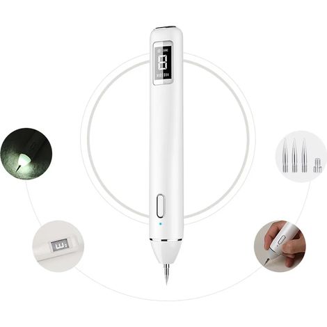 Hautmarkierungsstift-Set mit austauschbaren Nadeln, tragbares USB-Muttermalentfernungsset, geeignet für Muttermale und Sommersprossen. (1/5)