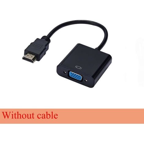 Ensemble 1 adaptateur HDMI vers VGA HD 1080P, convertisseur mâle vers femelle, Audio numérique vers vidéo, p