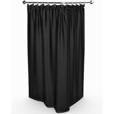 TRADE SHOP - Tenda Doccia Antimuffa Impermeabile 180 X 200 Cm Con Anelli Bagno Nera 69768 -