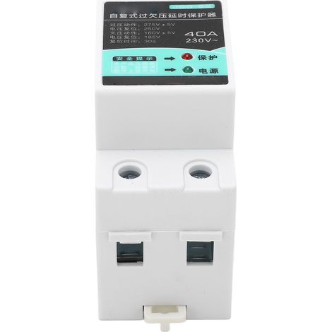 Dispositif de protection contre les surtensions et les sous-tensions, à réarmement automatique, pour rail DIN 230 V 40 A avec indicateur (1/5)