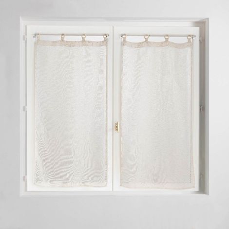 Paire de Voilages à Œillets "Minalisa" 60x120cm Lin (1/4)