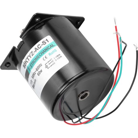 110-V-60-W-Wechselstrom-Synchronmotor XD80KTYZ mit Kondensatorhalterung, Rechts-/Linkslauf, hohes Drehmoment, niedrige Drehzahl 50 U/min (1/5)