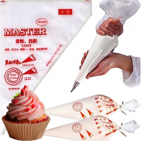 Sacchetti per pasticceria usa e getta per decorare torte, confezione da 100 pezzi (1/5)
