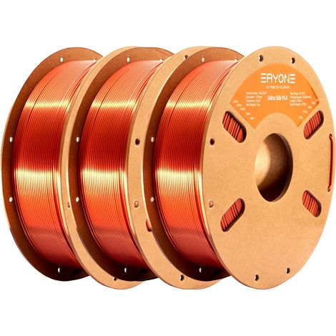 Filamento per stampa 3D, materiale PLA, finitura lucida, rame - 3 kg (1/2)