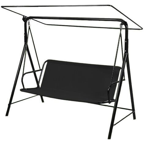 148 x 50 x 50 cm - Black Replacement Garden Swing Cover Made from Durable 600D Oxford Fabric Universal Fit for 3 Seater Swing (1/5)