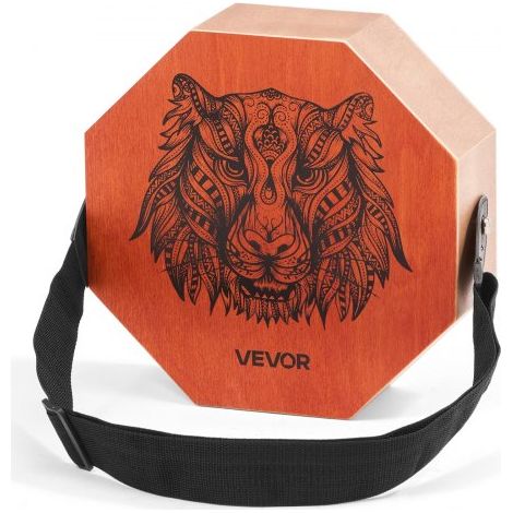 Cajon Instrument mit internen Gitarrensaiten & Basston, tragbare Percussion-Box aus Holz, Trommel-Musikinstrument aus Birkenholz mit verstellbarem Gurt, für Anfänger & Profis, 295x295x100mm (1/5)