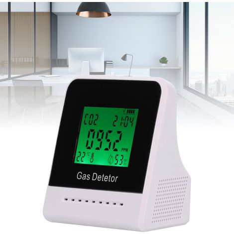 Luftqualitätsdetektor 400-5000 ppm CO, Temperatur- und Feuchtigkeitsmonitor mit Uhr und USB-Ladefunktion (weiß) (1/5)