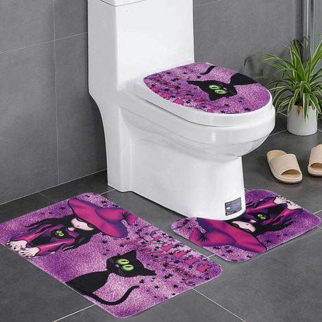 Tapis de Toilette, Ensemble de Tapis de Salle de Bain, en Polyester pour Salle de Bain, Toilettes, Cuisine, Salle de Bain, Buanderie (1/5)