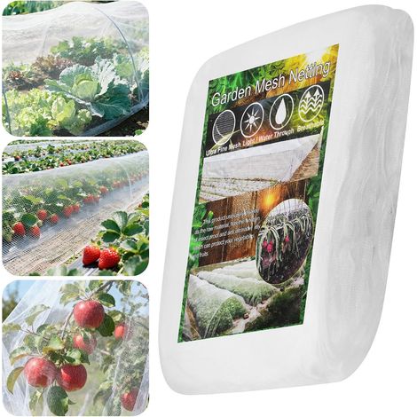 1 Filet Anti Insecte 2,5x10m Maille 0,8mm PE Blanc Protection Légumes Fruits Jardin (1/5)