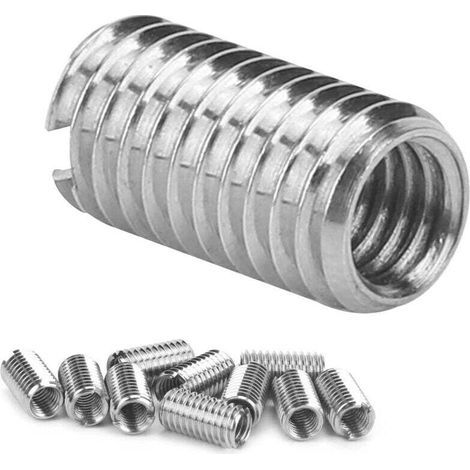 10pcs Intérieur M6 1.0 Extérieur M8 1.25 Longueur 15mm Inserts Filetés à Fente (1/5)