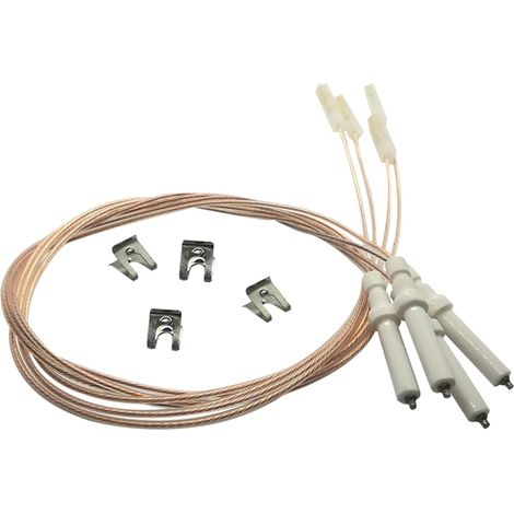 eRicambi® 4 Candelette per Accensione Elettronica del fornello del Piano Cottura a Gas, Compatibile con Bosch Siemens Ariston Smeg, Dimensioni candeletta 35 (mm) Lunghezza totale: 604 (mm) (1/4)