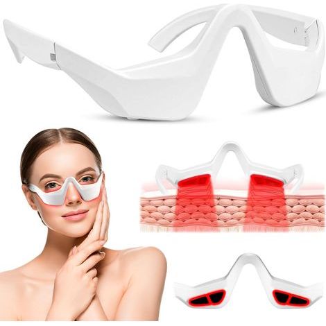 Appareil de Luminothérapie Rouge pour le Contour des Yeux, Lunettes de, Masque pour les Yeux, Appareil de Massage Oculaire par Microcourant Led Red Light Therapy, Réduction Cernes, Poches (1/5)