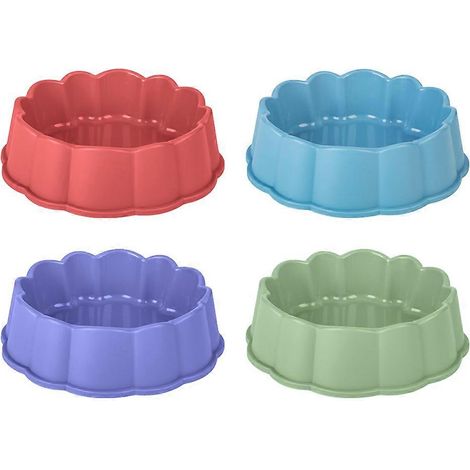 Lot de 4 gamelles en plastique pour chiens, chats et petits animaux - Style 1-L (1/5)