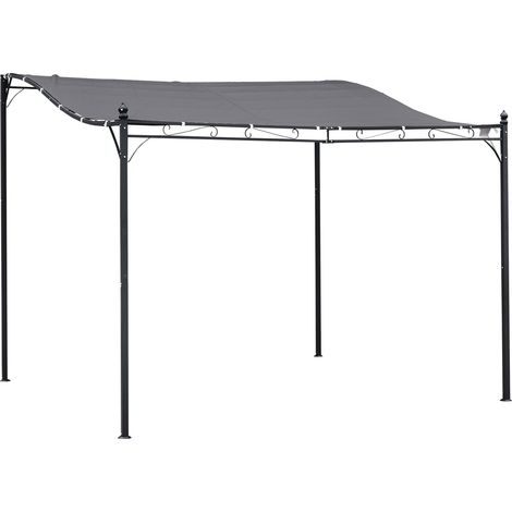 Pergola Gartenpavillon Pavillon Überdachung Zelt Metall Grau 297X297Cm