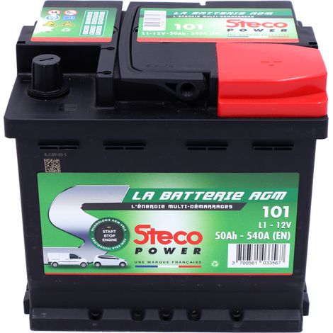 Batterie 12V 50Ah 450A 207x175x190 mm star&stop system + stecopower - 101