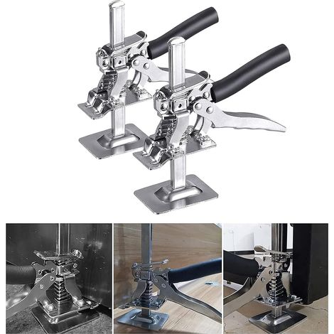 EASYCOMFORT Lot de 2 outils à main pour bras de cric (jusqu'à 265 lb/120 kg), cric d'armoire de levage de panneau de porte, outils à main de réparation de glissement multifonctions - Ajusteur de levag (1/4)