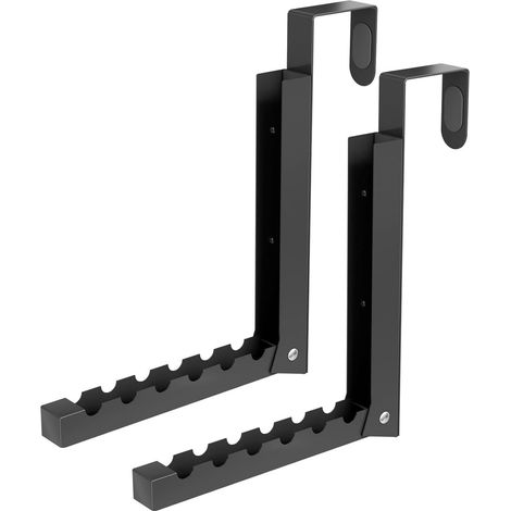 Portant à vêtements pliable pour porte, porte-manteau compact et pliable pour buanderie intérieure, pliable, portable et compact - 2 pièces, noir (1/5)