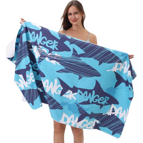 Serviette de plage imprimée, idéale pour la natation, la course à pied et le sport, avec séchage rapide. (1/4)