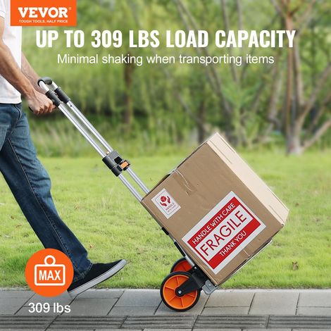 Diable Pliant Charge 140 kg Diable de Déménagement de Manutention en Aluminium Diable Convertible Résistant avec Roues Caoutchouc Poignée Télescopique pour Maison Transport Entrepôt Marchandises (1/5)
