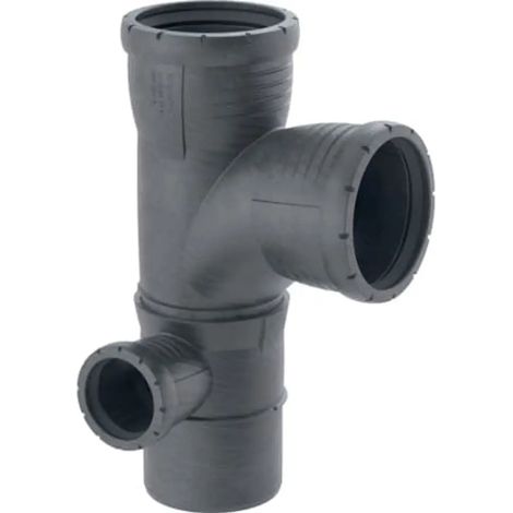 Geberit Silent-Pro Derivazione angolare a braga con curva 87,5° sinistra, DN 100 / 100 / 50, 393.578.14.1