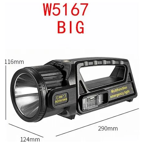 Lampe torche LED haute puissance portable à énergie solaire - Projecteur - Étanche (1/5)