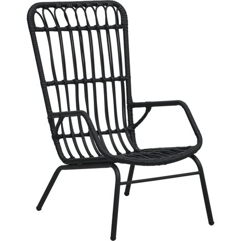 Gartenstuhl Poly Rattan Schwarz