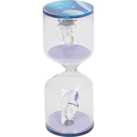 Sablier décoratif en forme d'astronaute, éducatif, pour bureau, maison, cuisine, bureau, sable violet, 30 minutes (1/5)