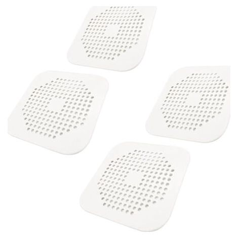 Couvercle de drain carré pour douche 5,7 pouces TPR Drain Catcher Bouchon plat en silicone Lot de 4 (blanc) (1/5)