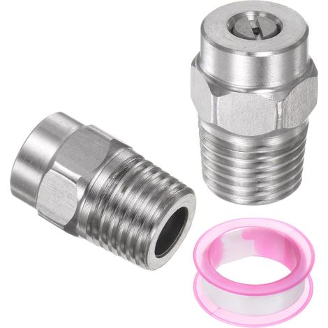 Sourcing map 2 pièces Buse de pulvérisation à jet d'eau fileté 40 degrés 1/4" NPT mâle pression
