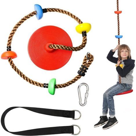 Schaukel für Kinder und Erwachsene bis 120 kg – Kinderschaukel mit Spielplattform – Gartenschaukel – 2 m lang, von DEBUNS (1/5)
