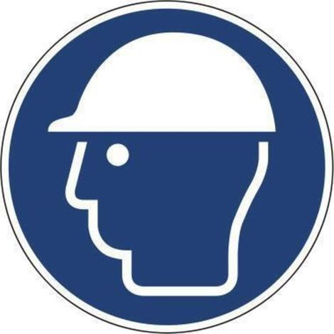 Hinweisschild Kopfschutz benutzen ISO 7010/M014 rund 200mm PVC (1/2)