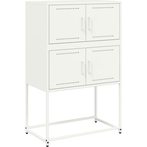 Maison Exclusive - Credenza Bianca 68,5x38,5x107 cm in Acciaio
