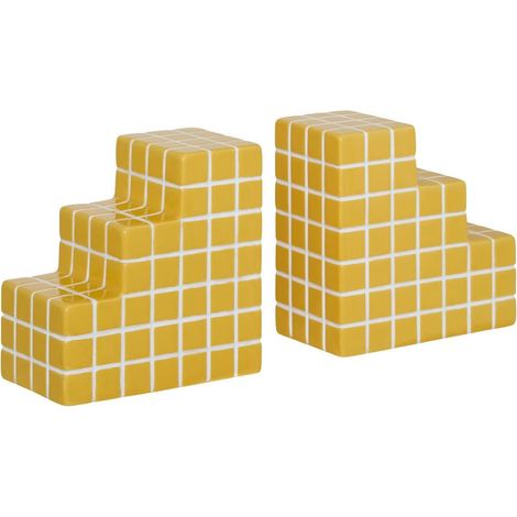 Lot de 2 Serre-livres en Céramique "Poolside" 14cm Jaune