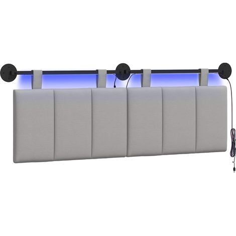 Maison Exclusive - Testiera sospesa Con luce LED Grigio Nuvola Tessuto (1/5)