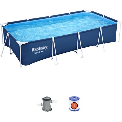 Bestway Steel Pro rounder herausnehmbarer Pool 305x76 cm mit 1.249 l/h Kartuschenfilter Farbe Blau
