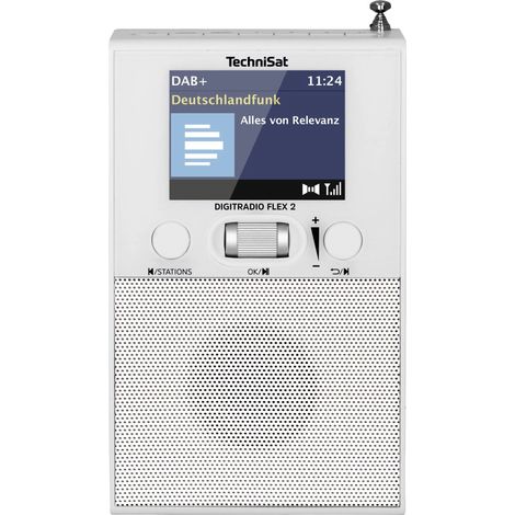 TechniSat DIGITRADIO FLEX 2 Radio prise de courant DAB+, FM Bluetooth avec caisson d'enceinte, fonction réveil blanc (1/5)
