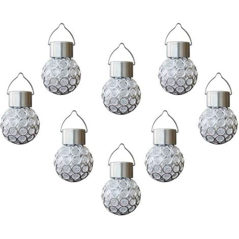 Lampes solaires - Non spécifié - Sphériques - 8 pièces - LED - Blanc froid - Jardin extérieur