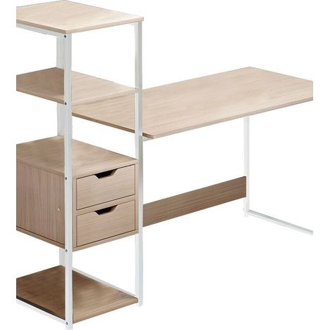 Escritorio Con Estantería De Madera Blanca 107x40x110 Cm (1/2)