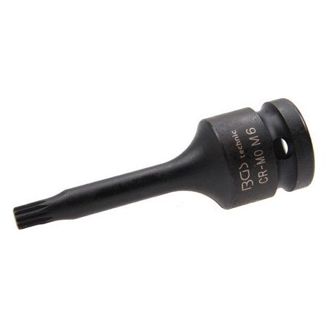BGS Kraft-Bit-Einsatz Antrieb Innenvierkant 12,5 mm (1/2") Innenvielzahn (für XZN) M6 - 5482-M6