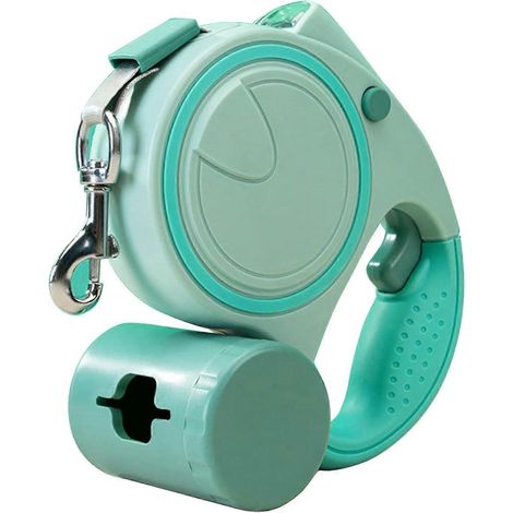 Laisse rétractable Tangles avec distributeur de sacs à déjections lumineux pour petits chiens-AquaForge (1/4)