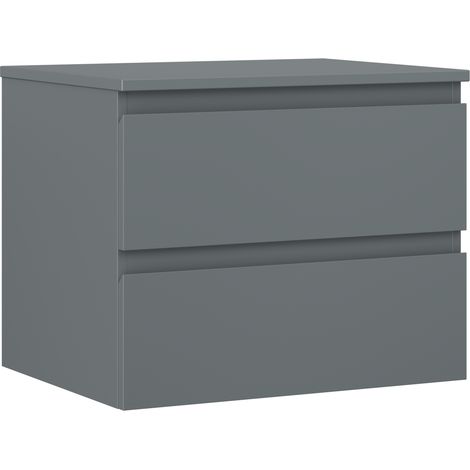 Mexen Orio mobiletto da bagno per lavabo 60 cm con piano, 2 cassetti, grafite opaco - 91A10-06047-2-BFFC66 (1/5)