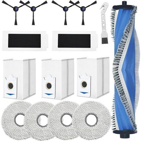 Accessori per ECOVACS DEEBOT T30S Combo/T30S Combo Ricambi per robot aspirapolvere completo: spazzole a rullo + 4 panni + 3 (1/5)