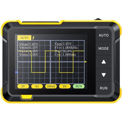 Oscilloscope numérique portable 2,5MS/s – Bande passante 200kHz – Affichage couleur 2,8 pouces – Mesure jusqu'à ±400V (1/3)