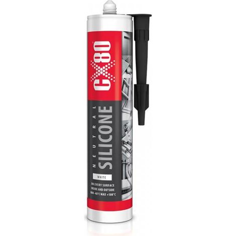 CX80 - silicone per costruzioni bianco neutro 310 ml - sigillante professionale universale