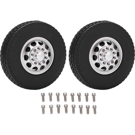 Stück RC-Gummireifen mit Nabe aus Aluminiumlegierung für Tamiya 1/14 Traktor-LKW, Vorderrad