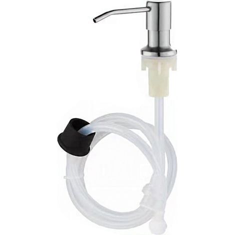 Évier savon distributeur pour cuisine en acier inoxydable 1.2 avec silicone extension tube - design compact, usage quotidien (1/5)
